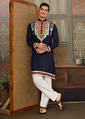 Blue Cotton Kurta