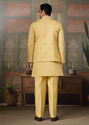 Yellow Viscose Kurta & Pajama Set