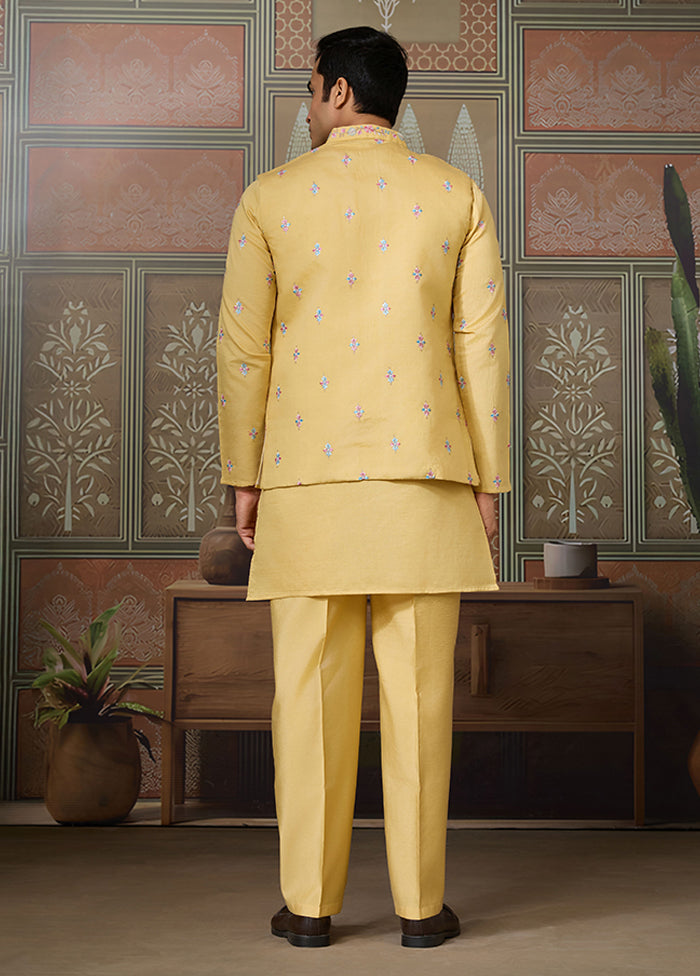 Yellow Viscose Kurta & Pajama Set