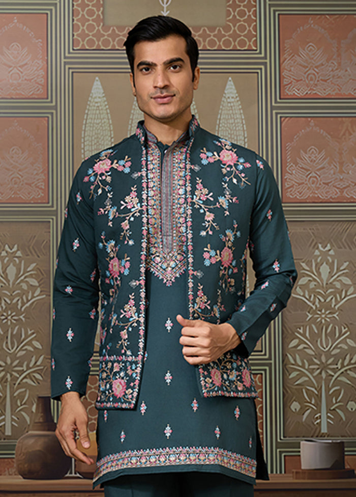 Green Viscose Kurta & Pajama Set