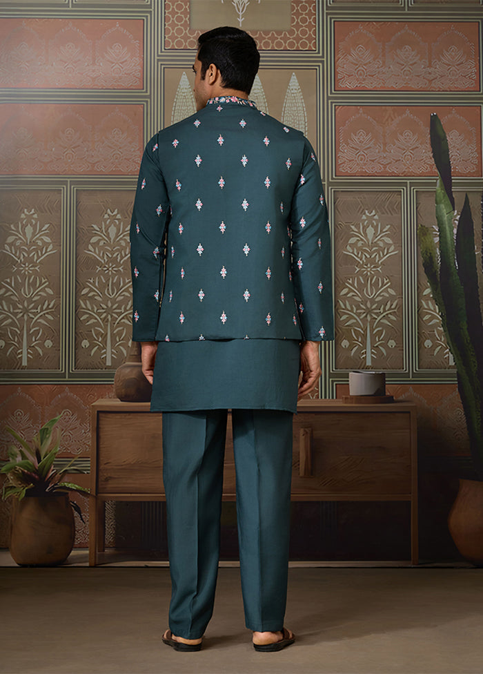 Green Viscose Kurta & Pajama Set