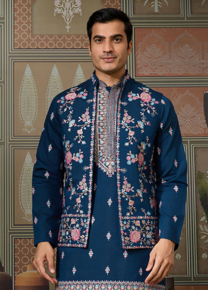 Blue Viscose Kurta & Pajama Set