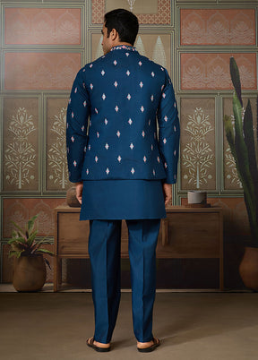 Blue Viscose Kurta & Pajama Set
