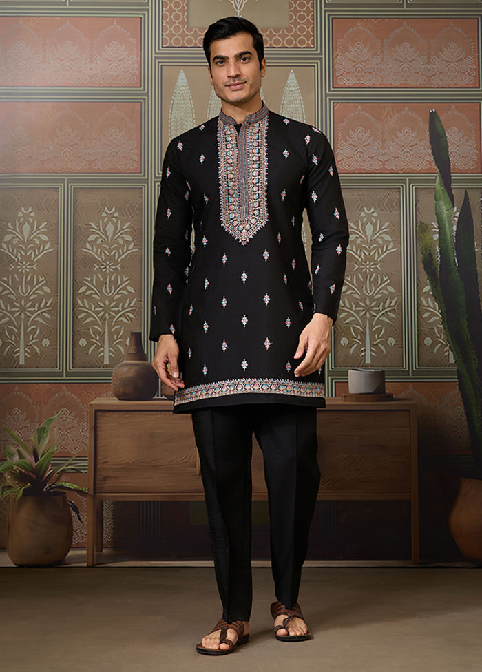 Black Viscose Kurta & Pajama Set