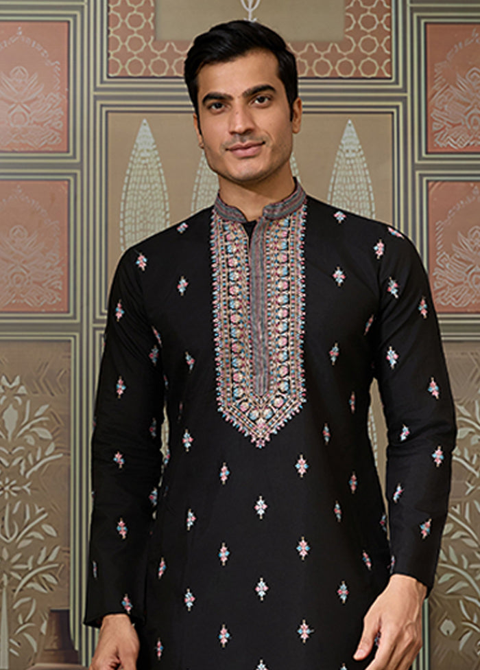 Black Viscose Kurta & Pajama Set