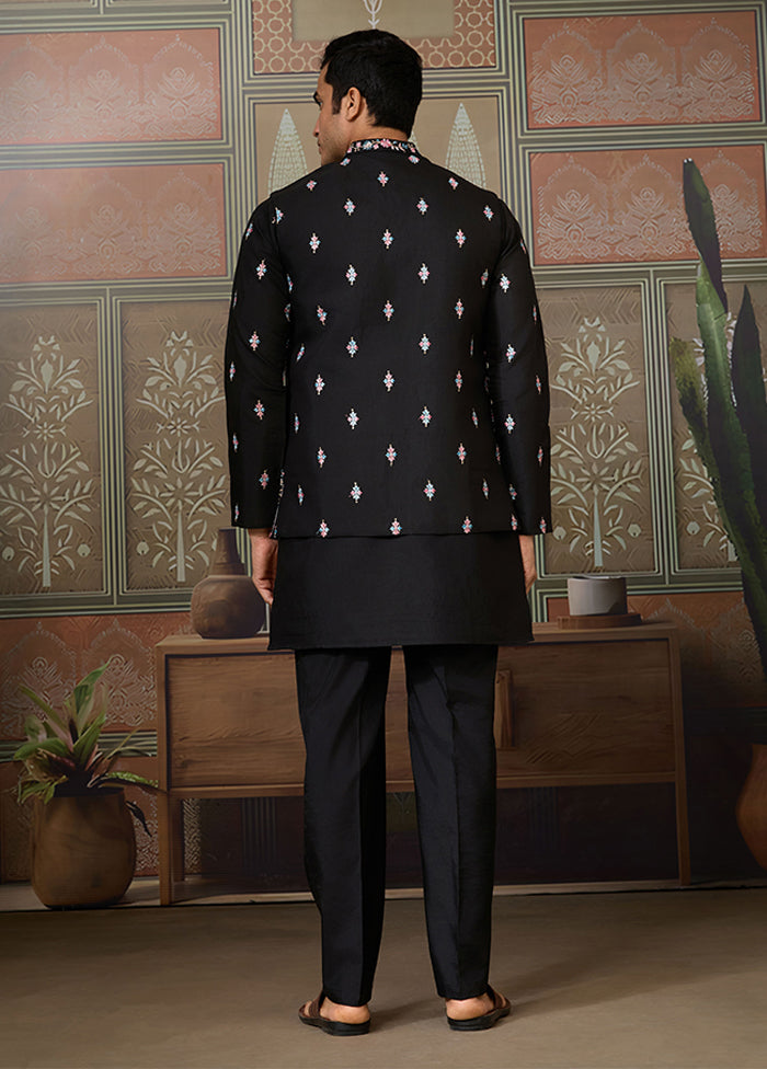 Black Viscose Kurta & Pajama Set