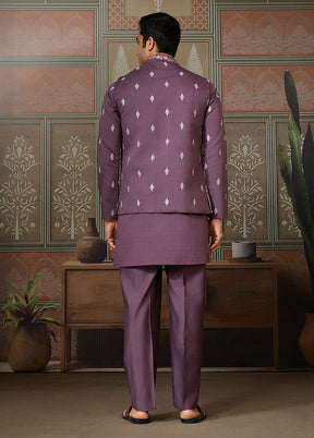 Purple Viscose Kurta & Pajama Set