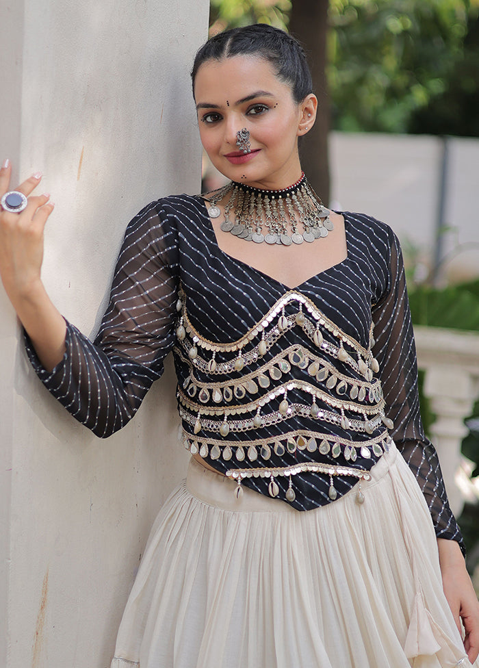 Black Cotton Lehenga Set