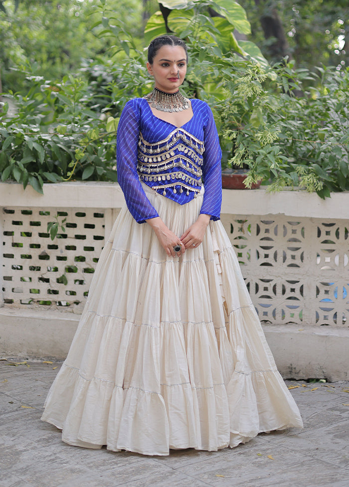 Blue Cotton Lehenga Set