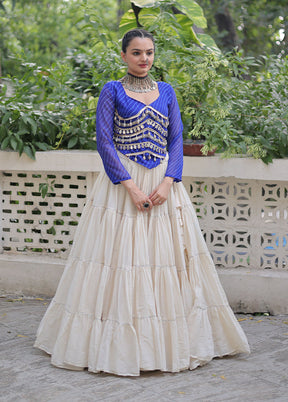 Blue Cotton Lehenga Set