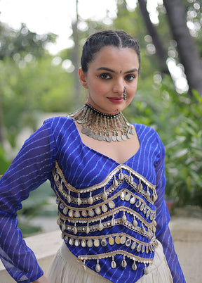 Blue Cotton Lehenga Set