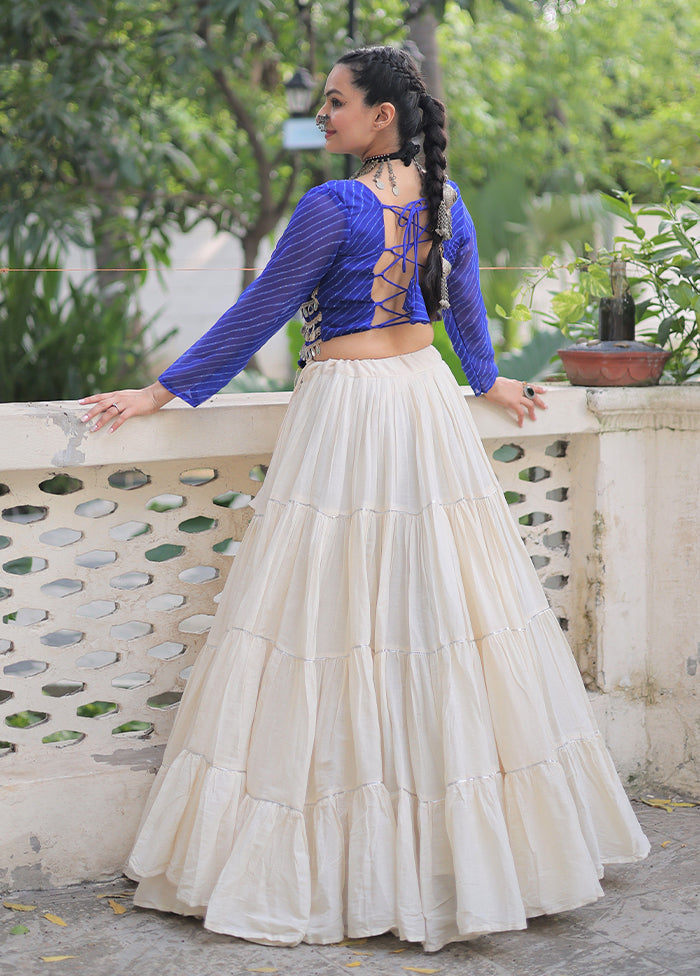Blue Cotton Lehenga Set