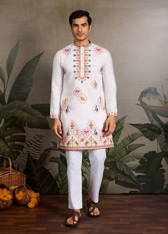 White Viscose Kurta