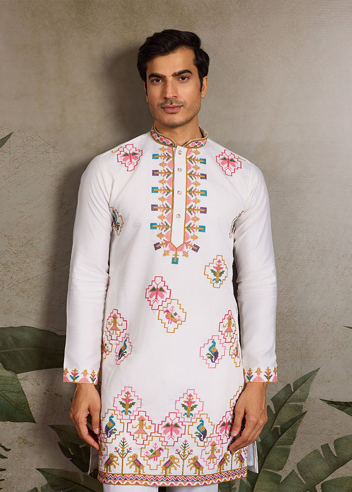 White Viscose Kurta