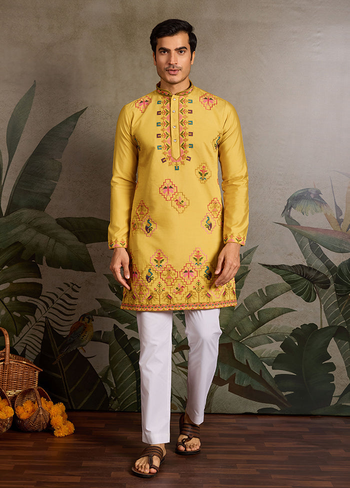 Yellow Viscose Kurta