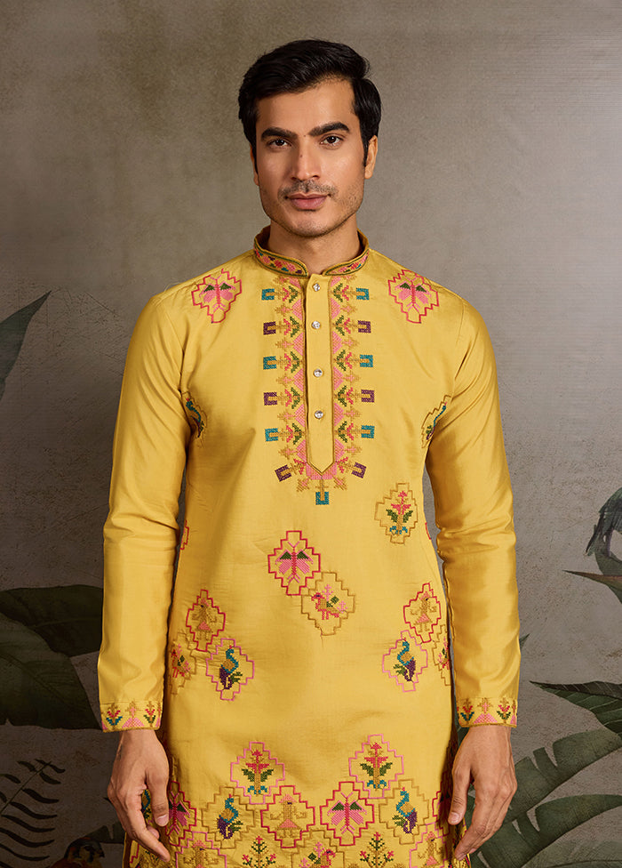 Yellow Viscose Kurta