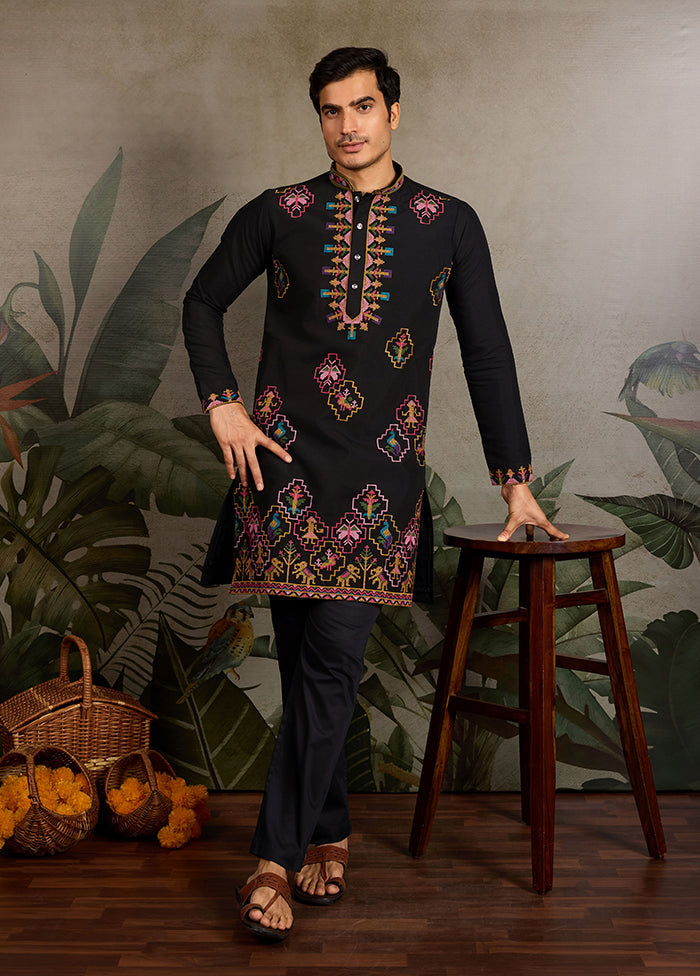 Black Viscose Kurta