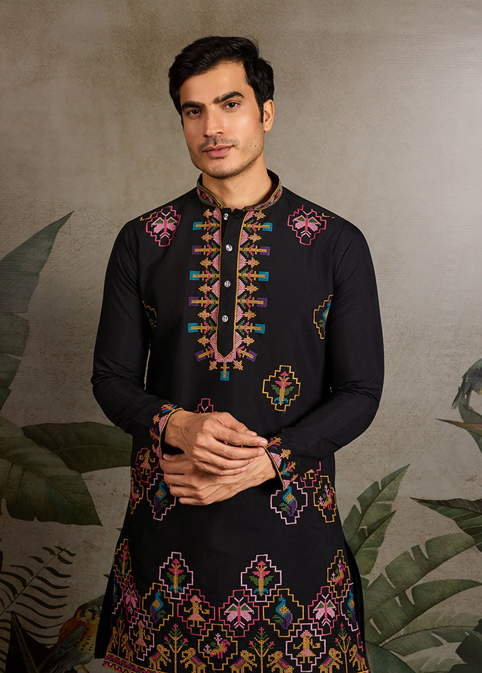 Black Viscose Kurta