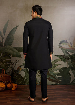 Black Viscose Kurta