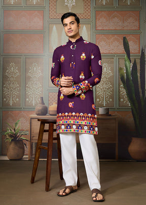 Purple Cotton Kurta