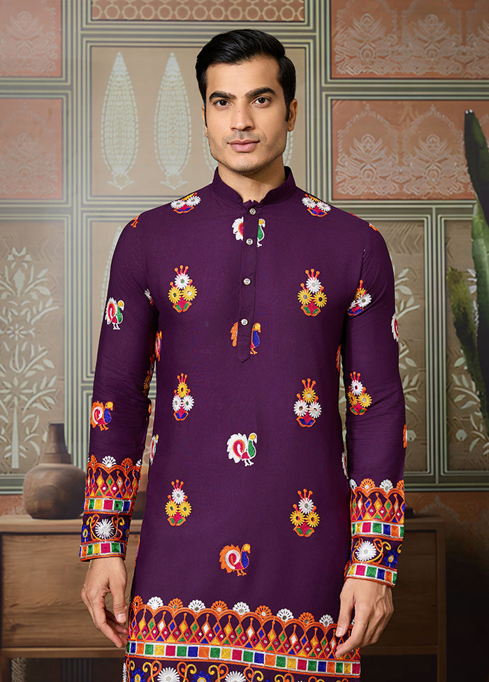 Purple Cotton Kurta