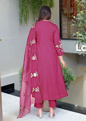 3 Pc Pink Silk Suit Set