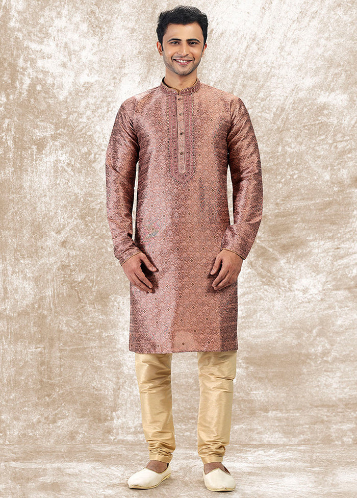 Purple Silk Kurta & Pajama Set