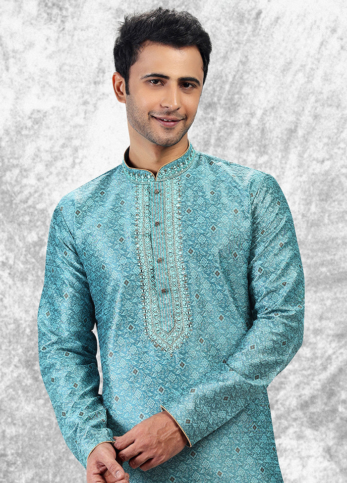 Blue Silk Kurta & Pajama Set