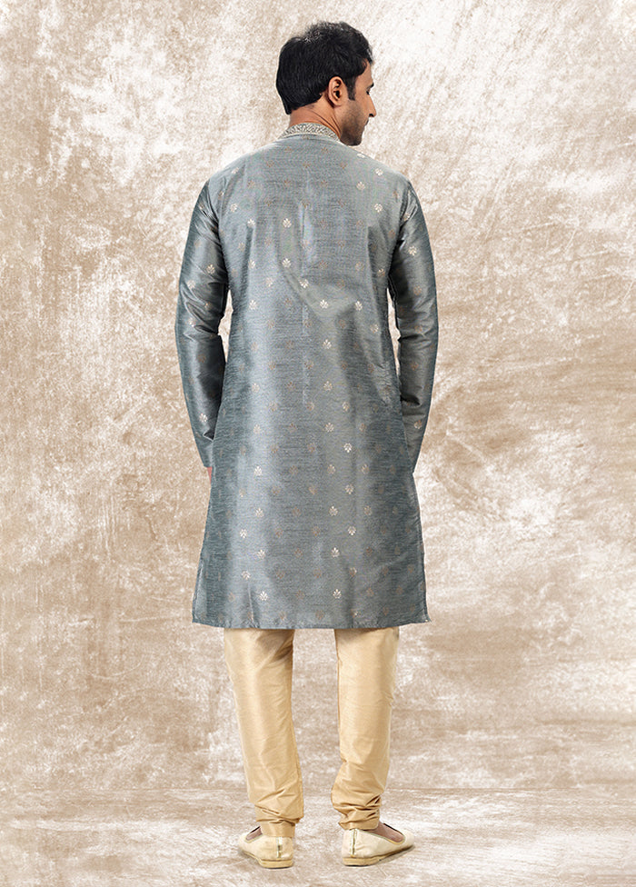Grey Silk Kurta & Pajama Set
