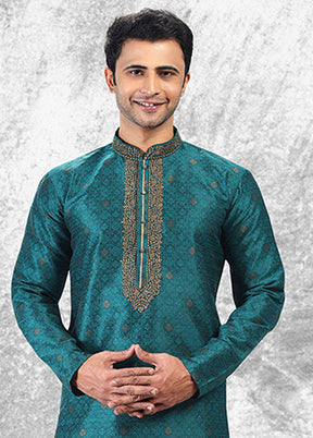 Green Silk Kurta & Pajama Set