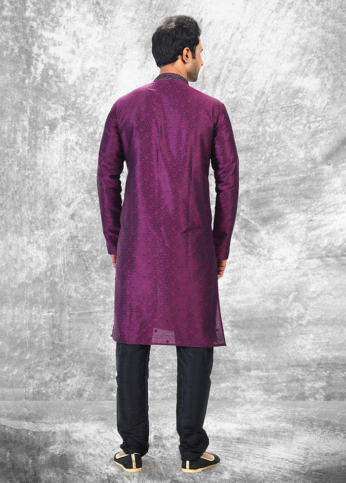 Purple Silk Kurta & Pajama Set