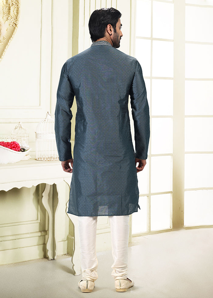 Grey Silk Kurta & Pajama Set