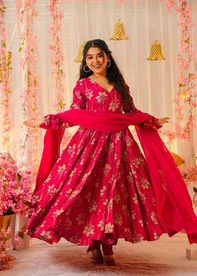 3 Pc Pink Silk Suit Set