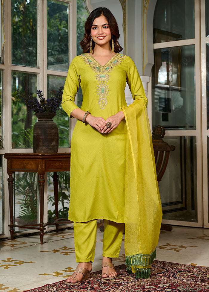 3 Pc Multicolor Silk Suit Set
