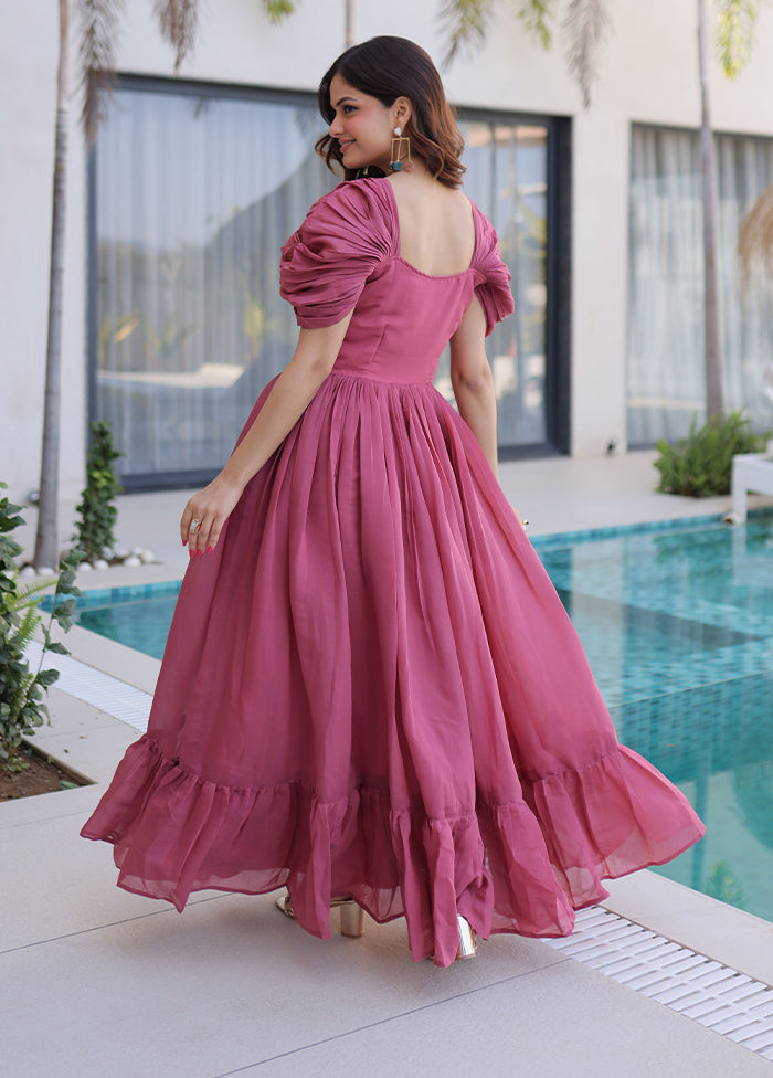 Multicolor Embroidery Work Cotton Gown