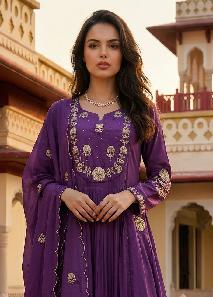 3 Pc Lavender Cotton Suit Set