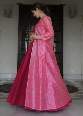 Rani Readymade Silk Gown With Jacket