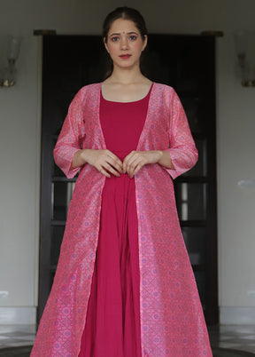 Rani Readymade Silk Gown With Jacket