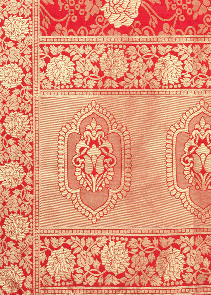 Red Jacquard Dupatta - Indian Silk House Agencies