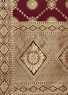 Maroon Jacquard Dupatta - Indian Silk House Agencies