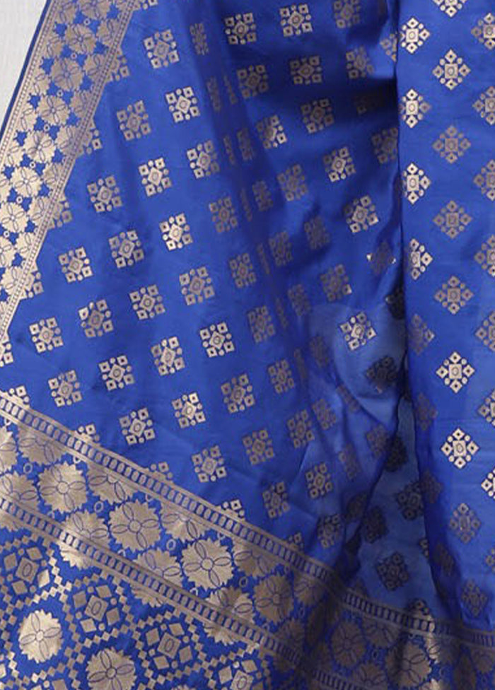 Royal Blue Art Silk Dupatta - Indian Silk House Agencies