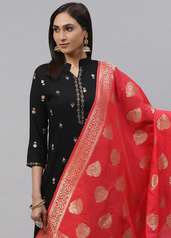 Red Art Silk Dupatta - Indian Silk House Agencies