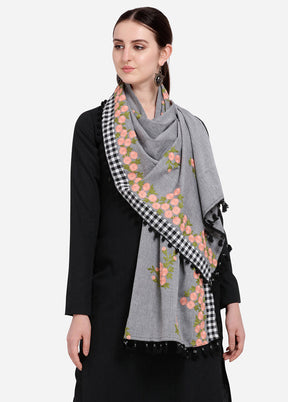 Grey Cotton Khadi Dupatta - Indian Silk House Agencies