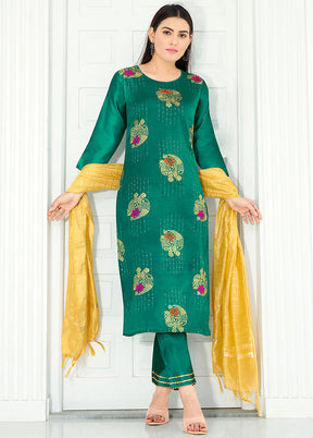 3 Pc Rama Readymade Silk Suit Set - Indian Silk House Agencies