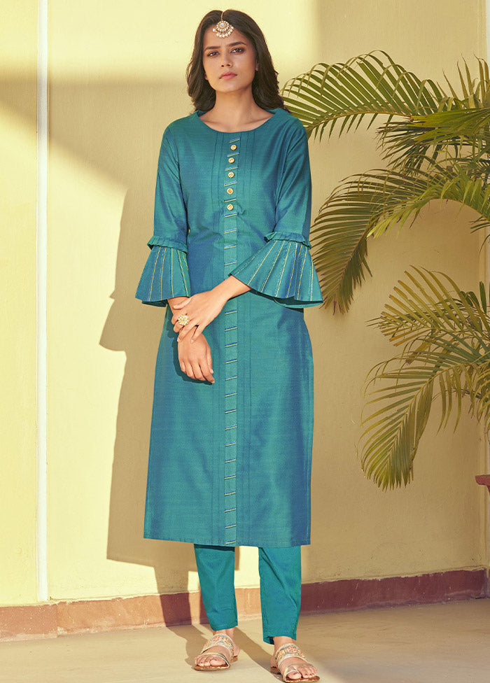 2 Pc Firoza Readymade Silk Kurti Set - Indian Silk House Agencies