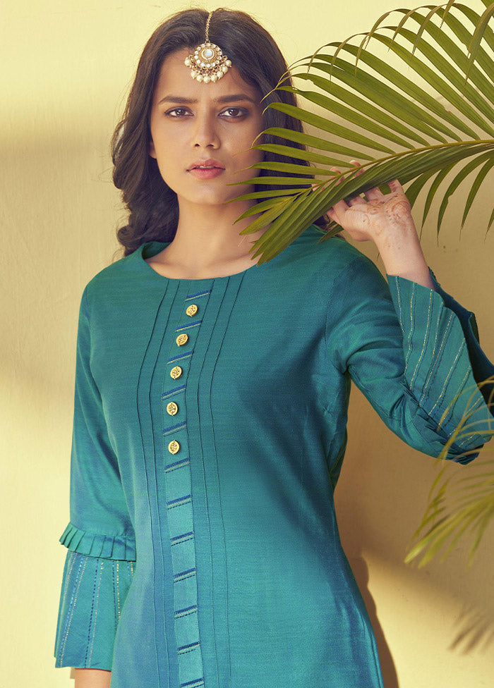 2 Pc Firoza Readymade Silk Kurti Set - Indian Silk House Agencies