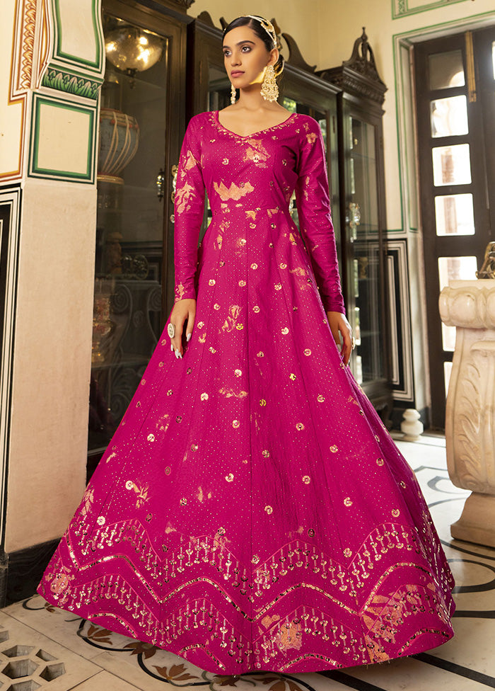 Rani Semi Stitched Cotton Gown - Indian Silk House Agencies