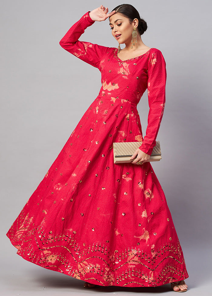 Rani Semi Stitched Cotton Gown - Indian Silk House Agencies