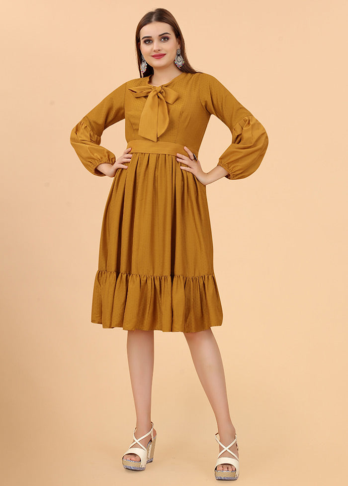 Mustard Readymade Cotton Kurti