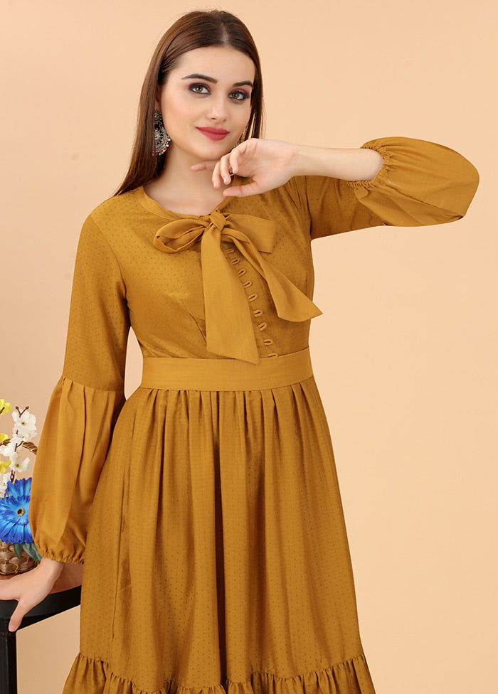 Mustard Readymade Cotton Kurti